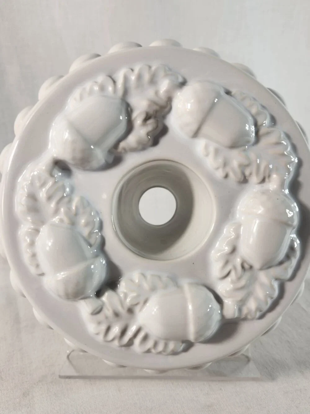 Williams Sonoma White Ceramic Acorn Cranberry Mold Pan Very Good Cond. Fast Ship